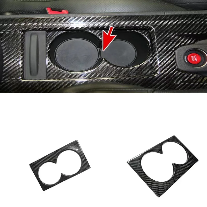 Carbon Fiber Car Gear Panel Cup Holder Cover Trim Fit For Nissan GTR R35 2008-2016