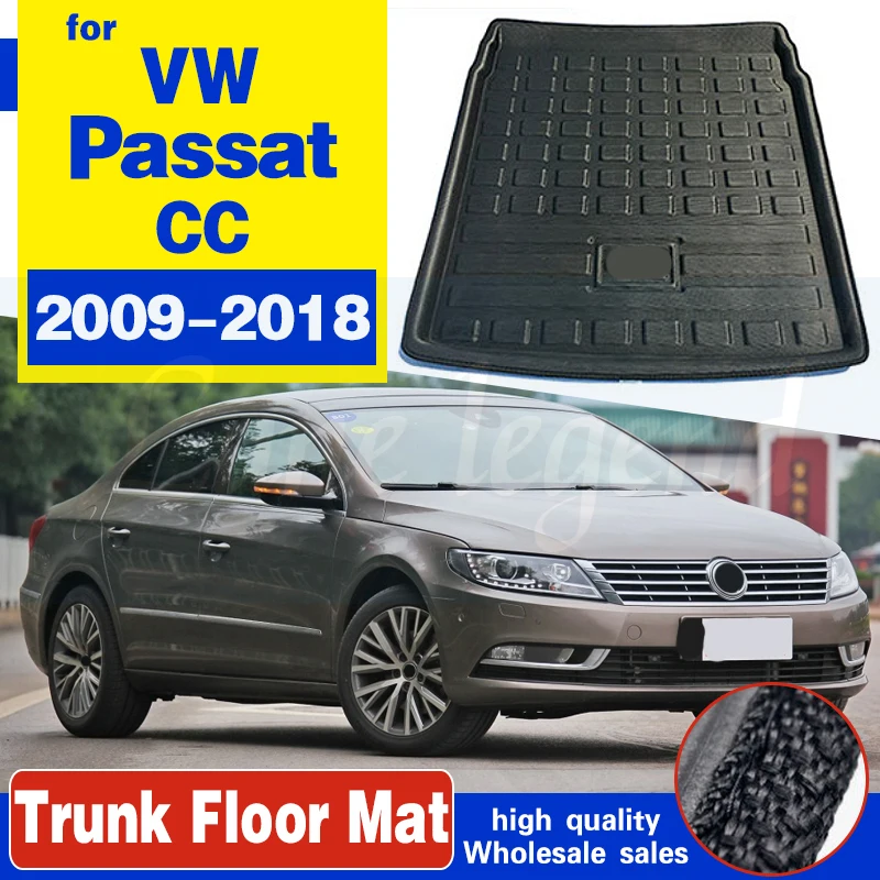 for VW Volkswagen Passat CC 2009~2018 Boot Mat Rear Trunk Liner Cargo Floor Tray Carpet Mud Pad Guard Protector Accessories