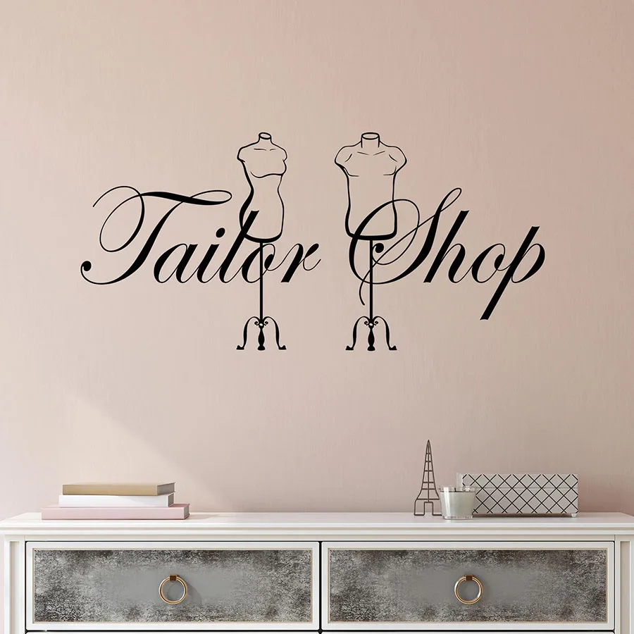 Wall Decal Tailor Shop Logo Mannequins For Seamstress Vinyl Window Sticker Interior Art Decoration Removable Creative Mural M640