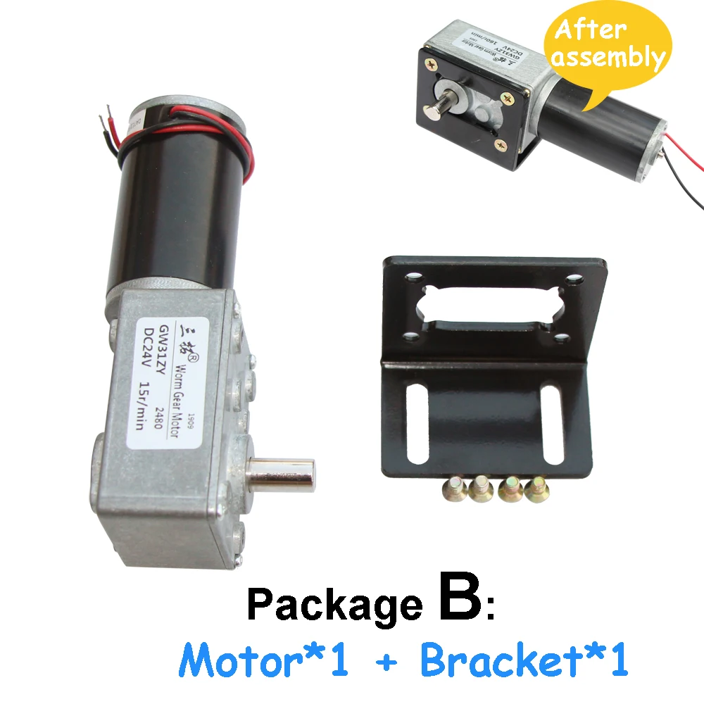 GW31ZY DC 12V 24V 3-470rpm small Worm Gear motor High torque strong Ultra low speed for RC car robot vehicle model door Quality