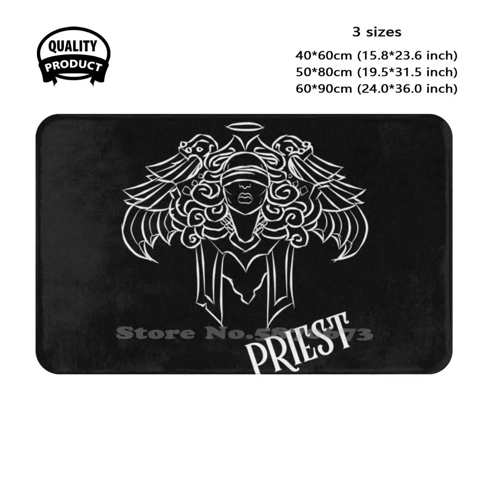 Priest Crest ( White ) Soft Cushion Home Carpet Door Mat Car Rug Wow Illidan Demonhunter Wings Black Temple Bc Burning Bloodelf