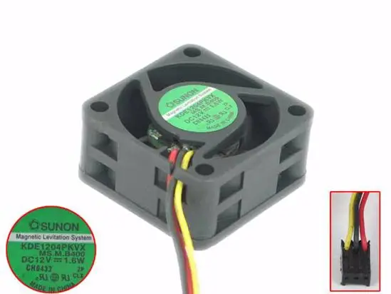 

SUNON KDE1204PKVX MS.M.B400 DC 12V 1.6W 40x40x20mm 3-wire Server Cooling Fan