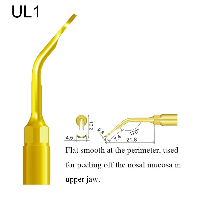 Vvvdental Piezo chirurgia podnośnik zatoki zestaw końcówek kompatybilny z rękojeści dzięcioła/Mectron chirurgii UL1/UL2 * 2/UL3/UL4/UL5