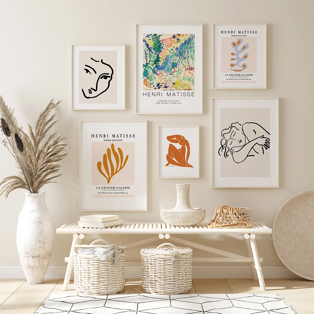 Matisse Poster-,Canvas Painting, Matisse Exhibition Poster , Abstract Wall Pictures,Modern House Decor