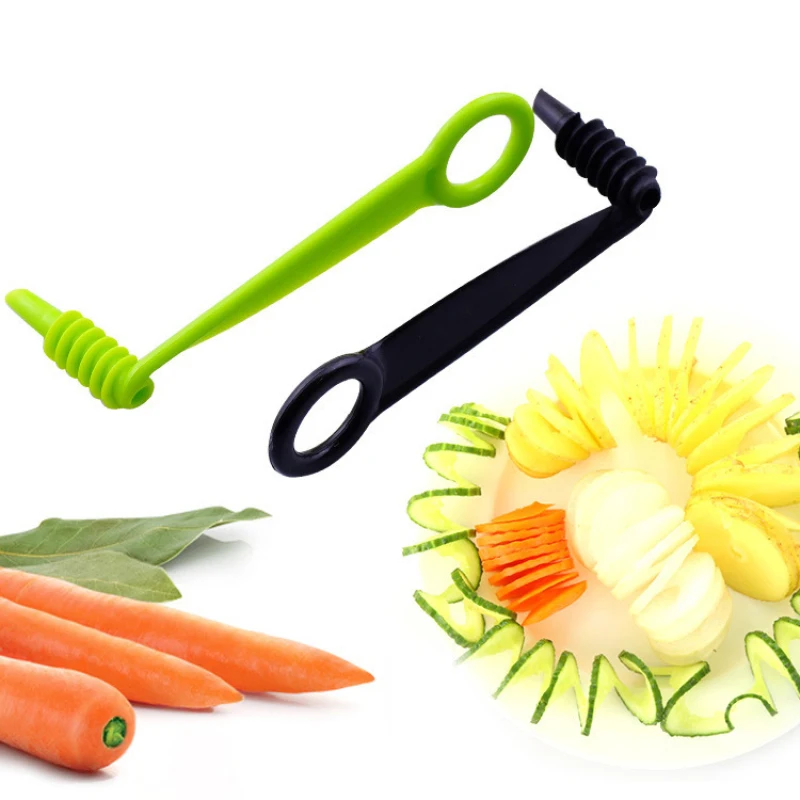 1PC Spiral Slicer Blade Hand Slicer Cutter Cucumber Carrot Potato Vegetables Spiral Knife Kitchen Accessories Tools Random Color