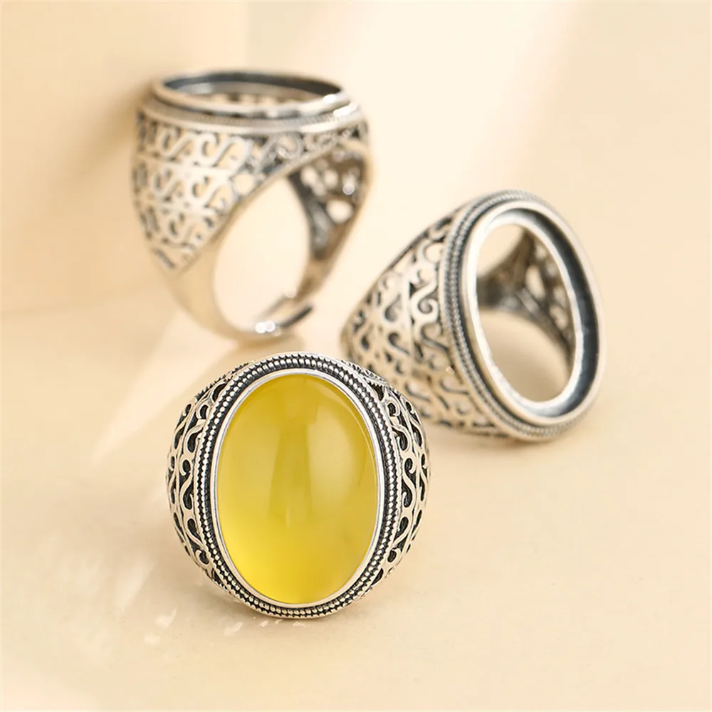 Ring Setting for 13x19mm Oval Cabochons Ring Blank Thai Sterling Silver Adjustable Band Ring Base SR0037