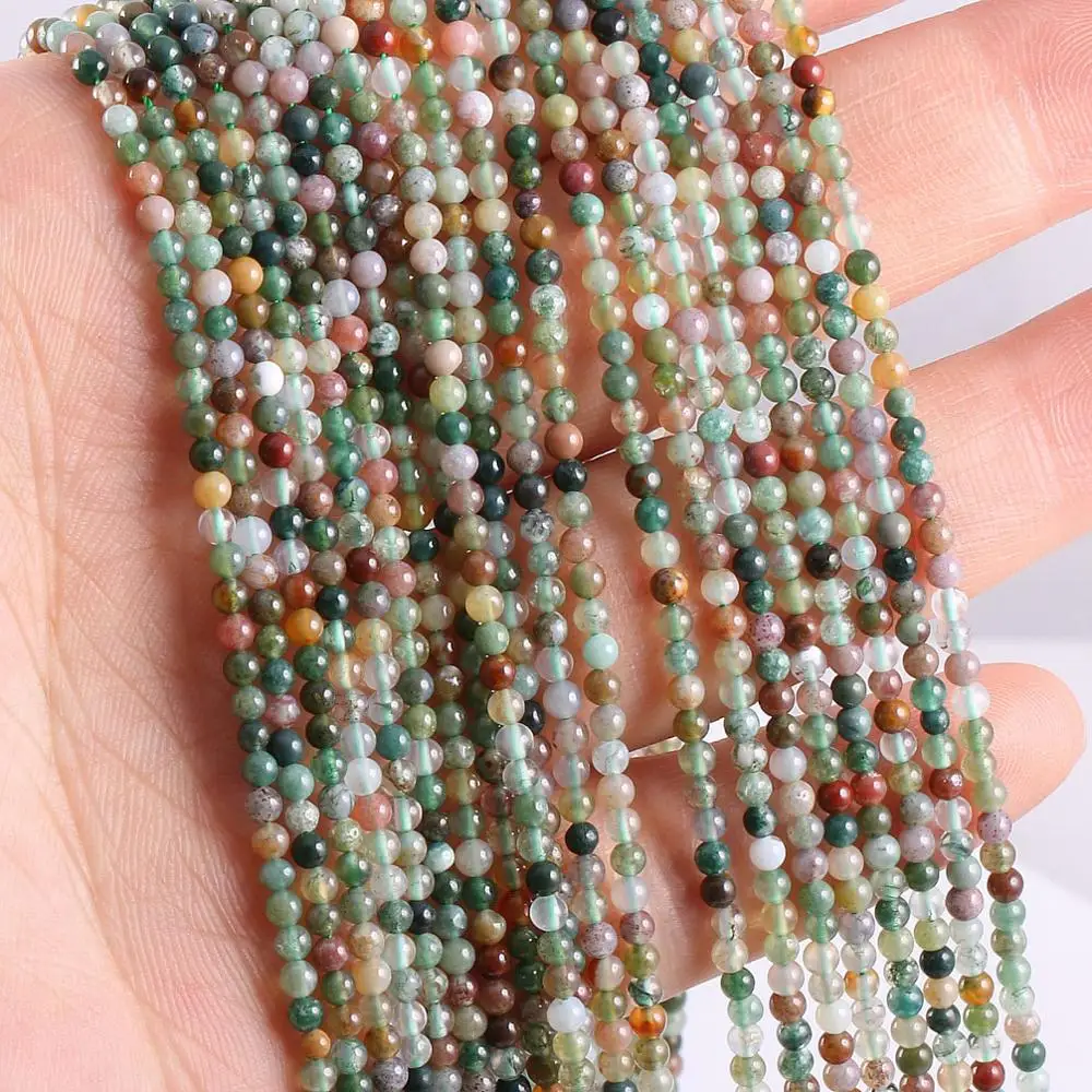 Natural Stone Beads India Agates Round Agates Beads for Jewelry Making Beadwork DIY Necklace bracelet accessories 2mm 3mm