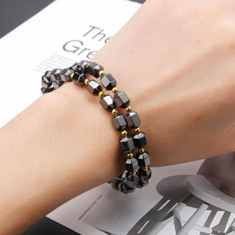 Black Hematite Therapy Necklace Pain Relief for Neck Shoulder