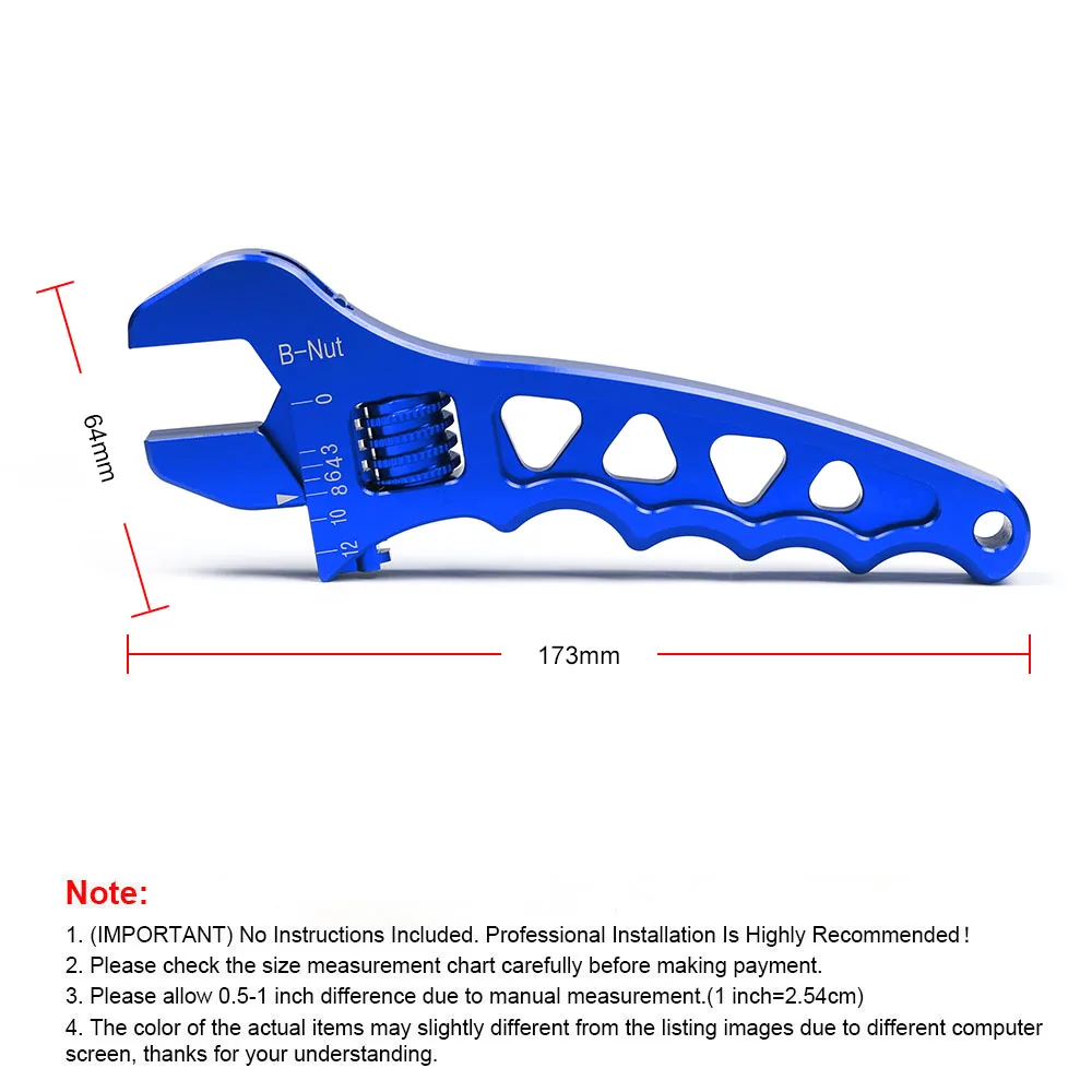 Adjustable AN Aluminum Wrench Hose Fitting Tool Aluminum Spanner AN3-AN12 Wrench Spanner Fitting Tools BX100723
