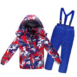 Pantalon de ski imperméable et coupe-vent pour enfant, vêtement de neige chaud d'extérieur pour garçon et fille, optique 506