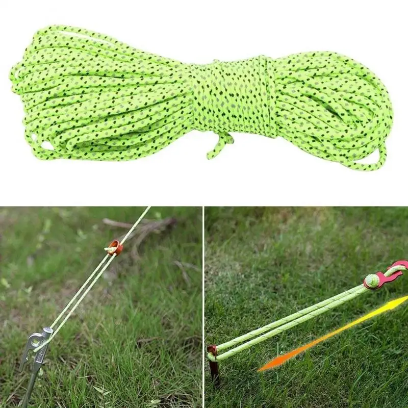 

50M Nylon Reflective Camping Tent Rope Rescue Umbrella Paracord Rope Outdoor Camping Hiking Tent Accessories Safety Rope