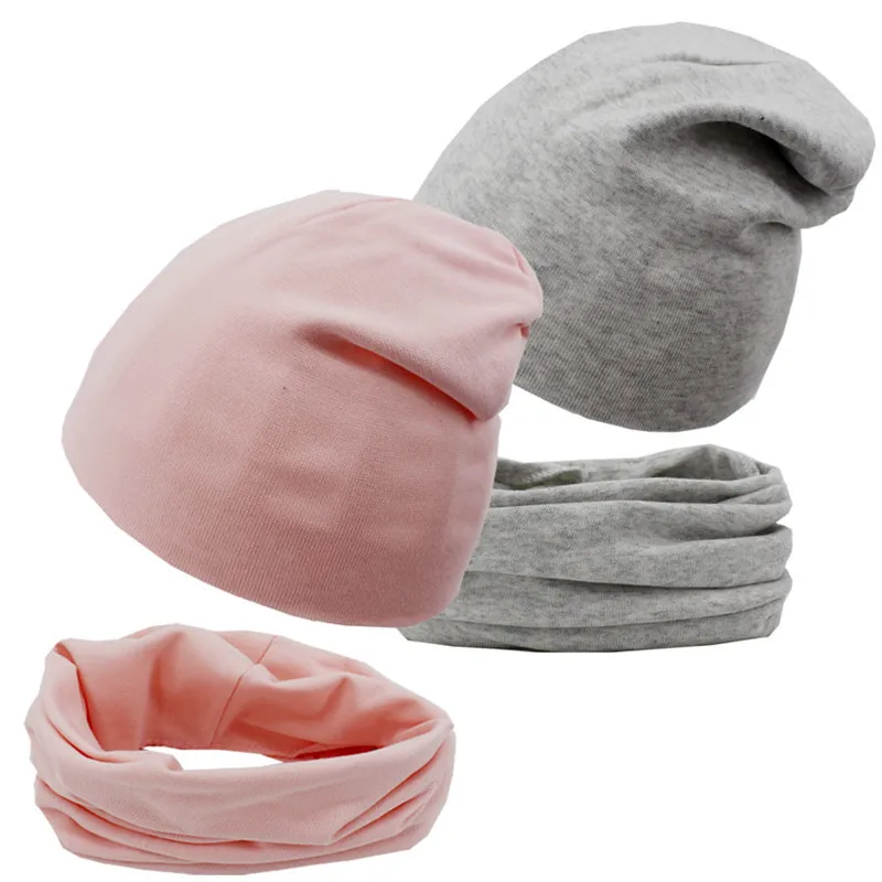 2 Pcs Baby Street Dance Hip Hop Hat Scarf Set Solid Color Kids Beanie Cap Warm Boy Girl Spring Autumn Winter Hats Infant Toddler