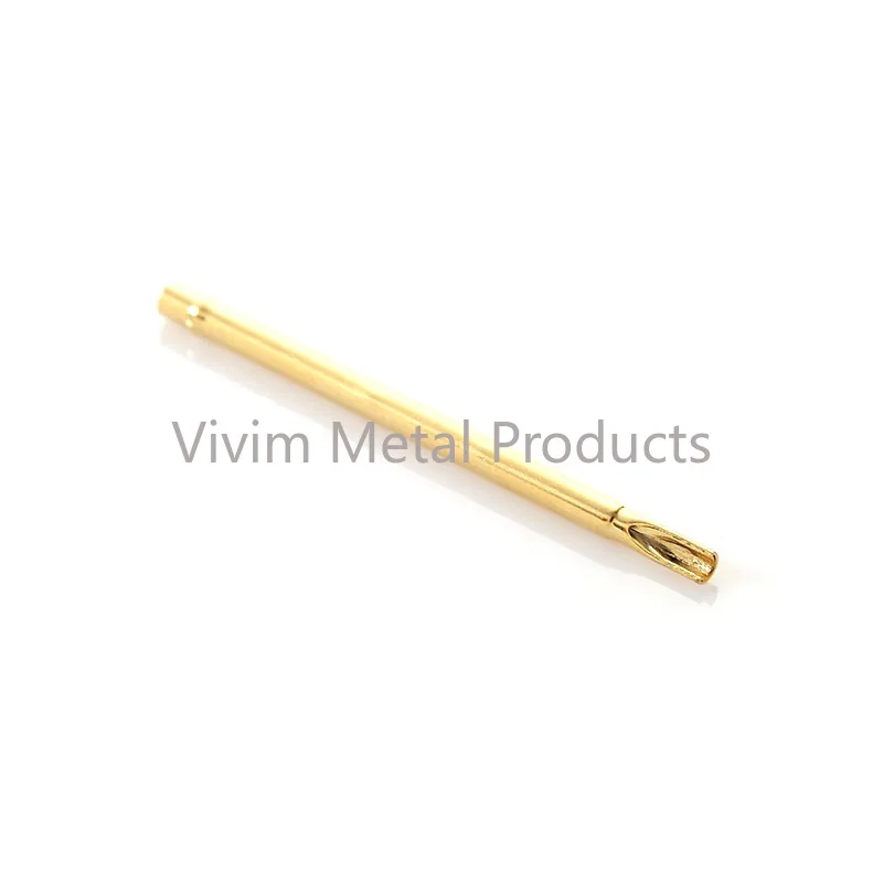 20/100PCS R100-4S Test Pin P100-B1 Receptacle Brass Tube Needle Sleeve Seat Solder Connect Probe Sleeve 29.2mm Outer Dia 1.67mm