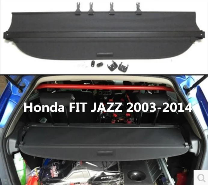 High Quality Car Rear Trunk Security Shield Trunk Cargo Cover Fits For Honda FIT JAZZ 2003-2014 (Black, beige)