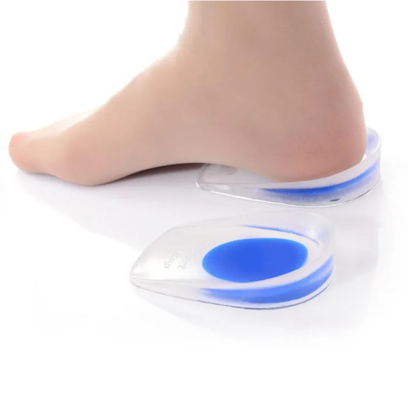 1 Pair Soft Silicone Gel Insoles for Heel Spurs Pain Foot Cushion Foot Massager Half Heel Insole Pad Height Increase Health Care