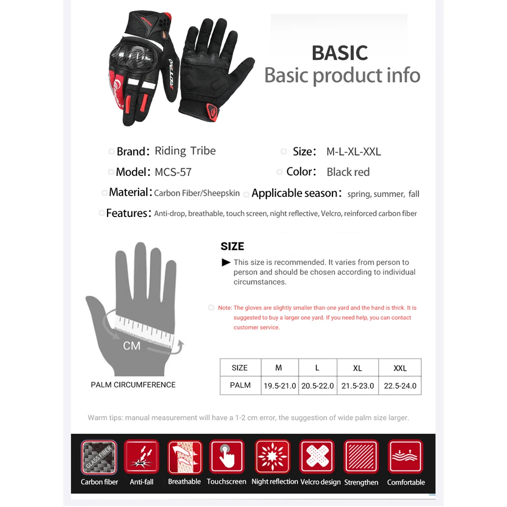 Motorcycle Gloves Guantes Moto Breathable Carbon Fiber Touch Screen Luvas Motociclismo Gant Handschoenen Rekawice Motocyklowe