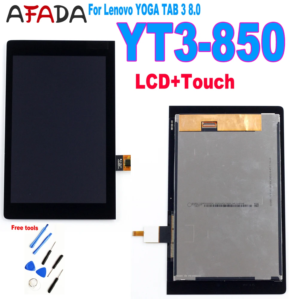 For Lenovo YOGA TAB 3 8.0 YT3-850 YT3-850F YT3-850L YT3-850M LCD Touch Screen Digitizer Glass+LCD Display Panel Replace+tools