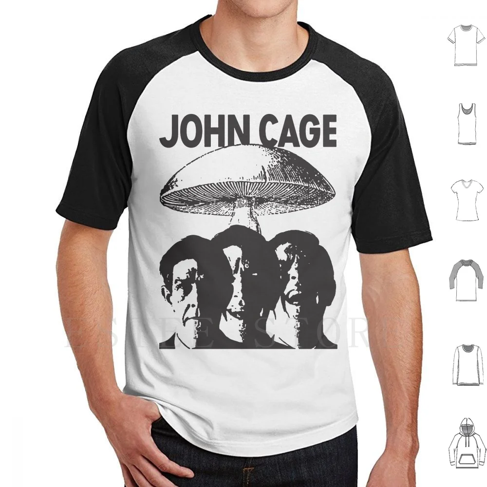 John Cage T Shirt DIY Big Size 100% Cotton John Cage Composer Mushroom Music Classical Classic Piano Artist Philosophy Pioneer