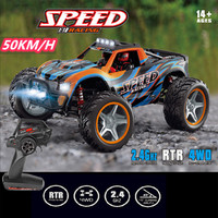 1:10 Large All-Terrain Off-Road Remote Control Car Truck 2.4G 4WD 50KM/H LED Lighting High Speed Torque Servo Electric RC Car