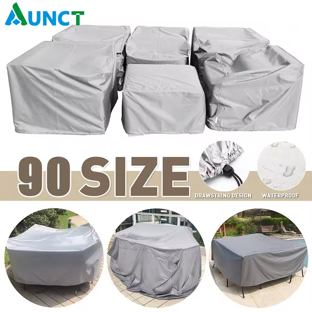 90 tamanhos ao ar livre pátio móveis de jardim capas à prova dwaterproof água chuva neve cadeira capas para sofá mesa cadeira capa à prova de poeira