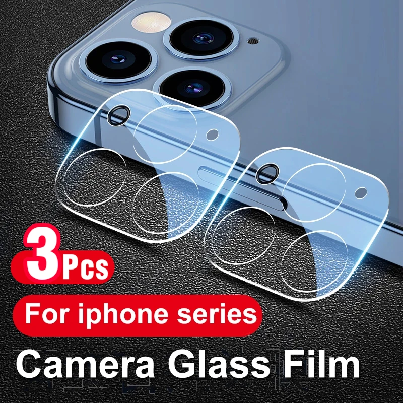 3PCS 3D Camera Protector Case For iPhone 16 ProMax Lens Tempered Glass Coque Fundas i Phone 14 15 16 Pro Max Plus 12 13 Mini 11