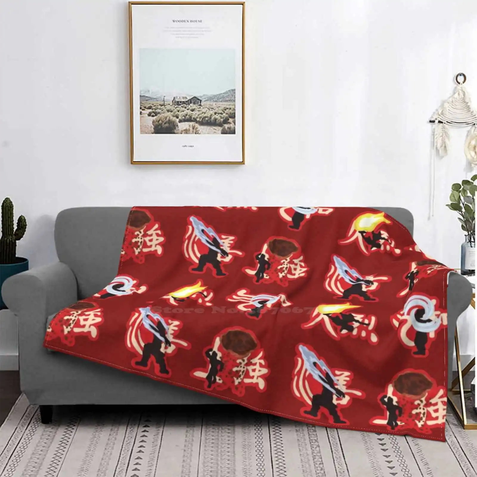 Four S Intro Shaggy Throw Soft Blanket Sofa / Bed / Travel Love Gifts The Last Airbender The Last Airbender Uncle Iroh Zuko Zuko