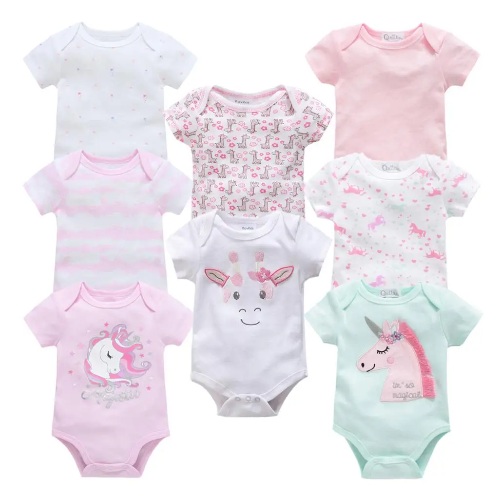 

6 8PCS Newborn Baby Girl Bodysuit Cute Boys Clothes Twins Baby Onesies Baby Body Infantil Ropa Bebe De Cartoon Toddler Jumpsuits