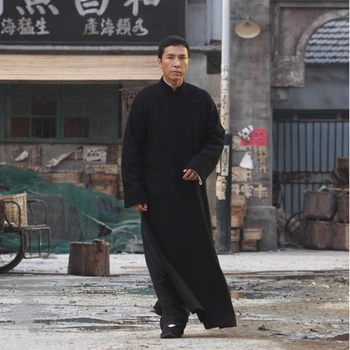 Uomo cinese tradizionale abiti alla coreana Wing-chun Kung Fu uniformi Solid Stage Crosstalk Performance Costume abito tunica cinese