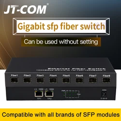 Gigabit Network SFP Fiber Switch 1000Mbps SFP Media Converter 8 SFP Fiber Port and 2 RJ45 Port 8G2E Fiber Ethernet Switch