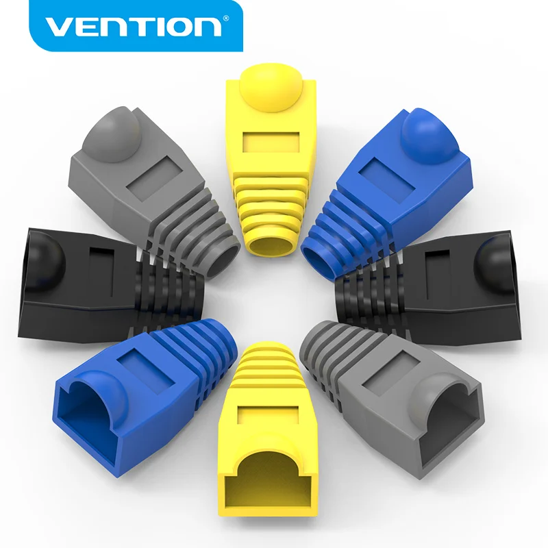 Vention RJ45 Connector RJ45 Strain Relief Boots Cat6 A Cat6 RJ45 Ethernet Connector Boots Plug Cover 50PCS RJ45 Boots Cap Cover