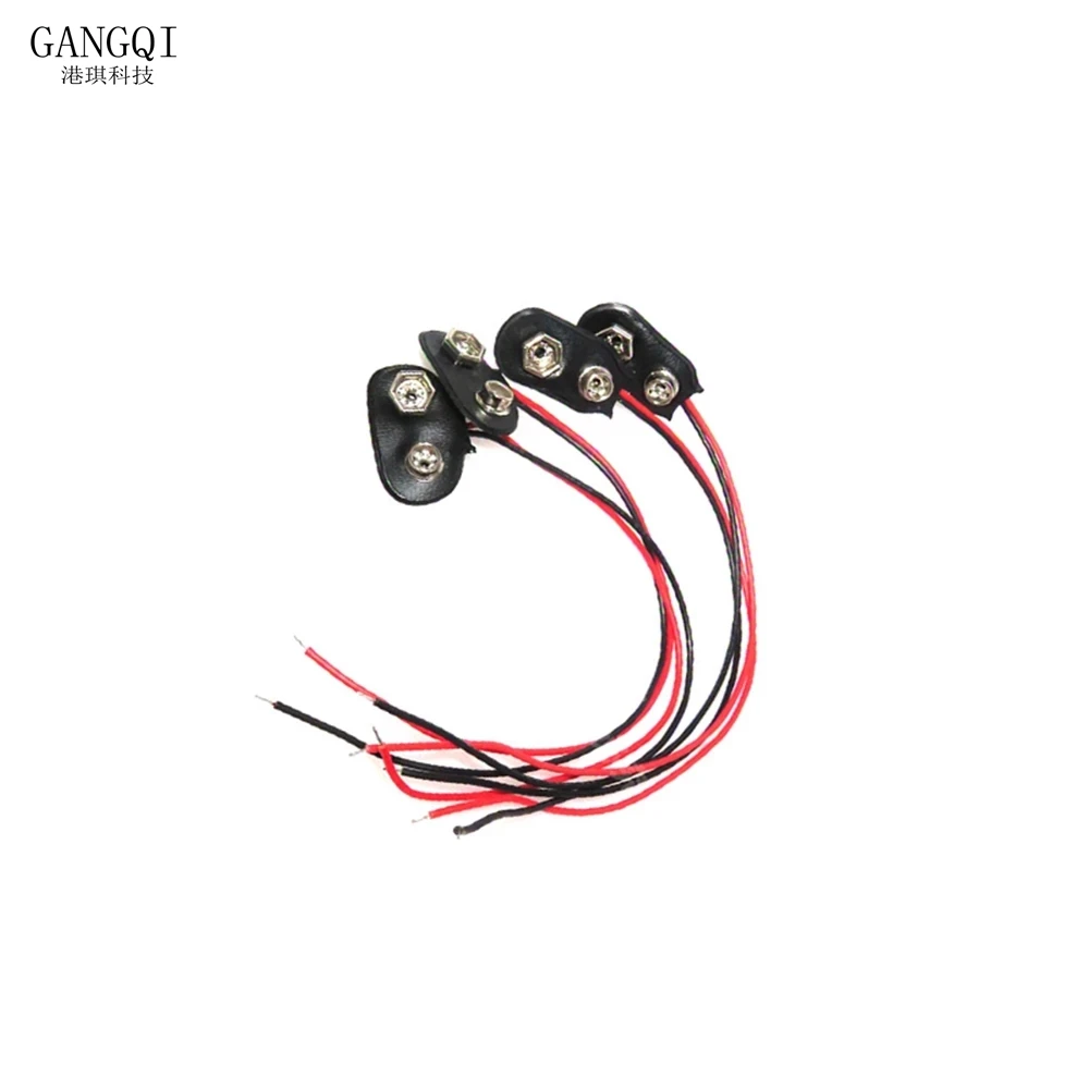 10PC 9 V Battery Buckle 6F22 Battery Holder Type T and I Cable Connector Line length 15CM DIY Tool Part