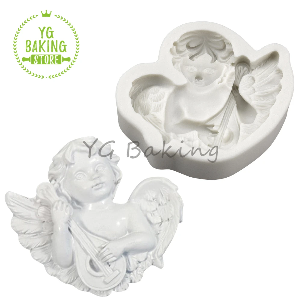 Dorica 5 Styles Angel Design Silicone Cake Mold Diy Handmade Chocolate Soap Mould Fondant Cake Decorating Tool Bakeware