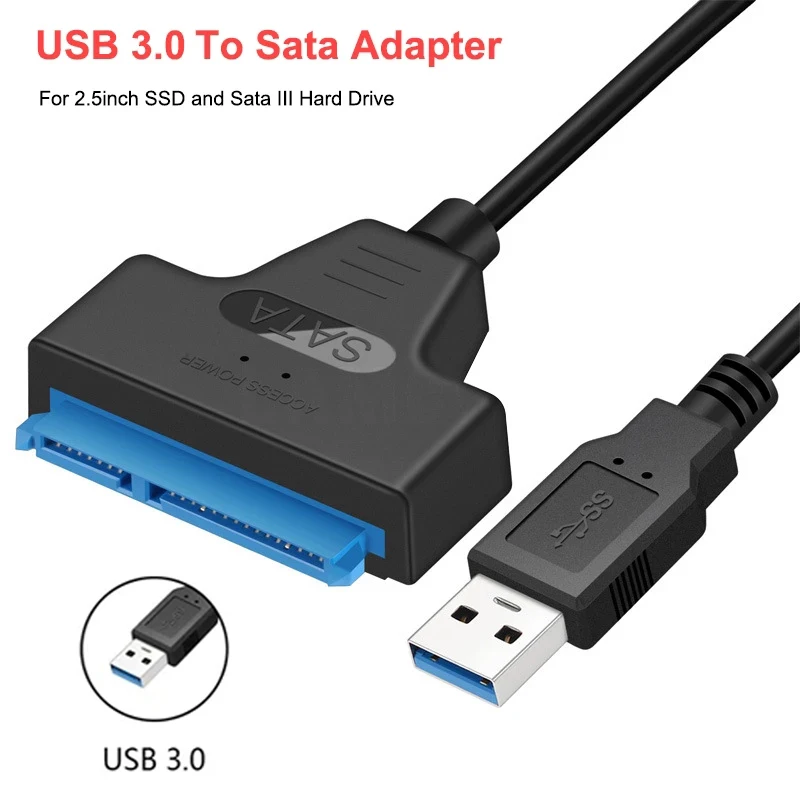 Usb sataケーブルsata 3 usb 3.0アダプタコンピュータケーブルコネクタusb sataアダプタケーブルサポート2.5インチssd hddハードディスクドライブ