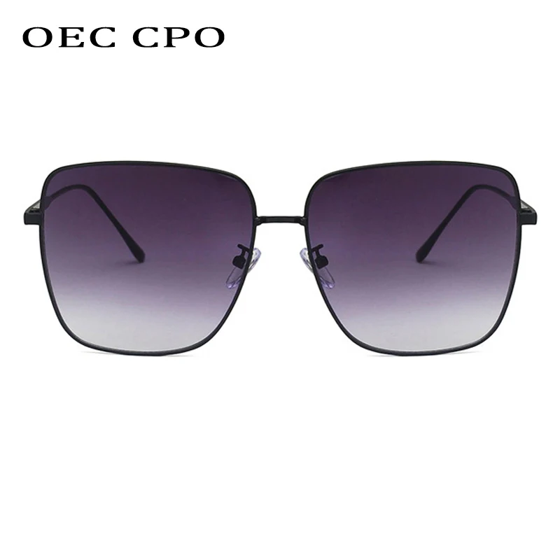 OEC CPO New Fashion Sunglasses Women Square Glasses Alloy Frames Retro Shades crystal Green Sun Glasses Ladies Female Oculos