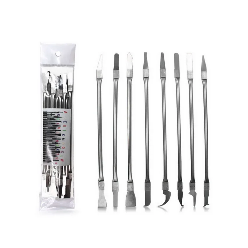 8in 1 IC Chip Repair Thin Tools Set CPU Metal Remover Burin per rimuovere per la riparazione del Chip NAND IC della CPU del Computer del telefono cellulare