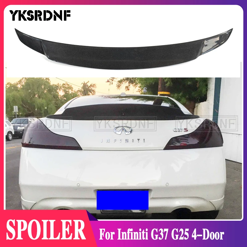 

Для Infiniti G37 4-дверный базовый седан 2009 - 2013 G25 2011 - 2012 углеродное волокно/FRP Неокрашенный задний багажник башмак спойлер крыло