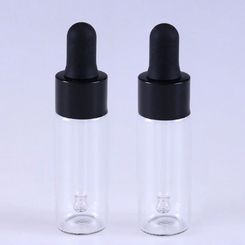 

50pcs/lot 10ml 15ml clear Reagent Eye Dropper Drop Amber Glass Aromatherapy Liquid Pipette Bottle Refillable Bottles