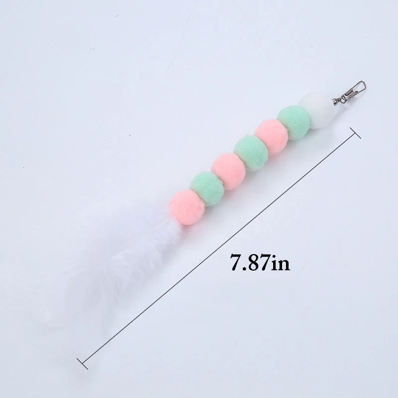 Cat Wand Refill Multicolor Kitten Stick Replacement Supplies Fake Feather Cat Interactive Toy Cute DIY Cat Teaser Attachment