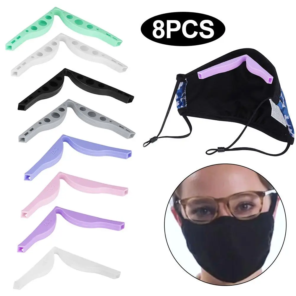 8Pcs Natural Rubber Anti-Fog Nose Bridge Pads Cushion For Mouth Face Cover Bracket Protection Strip(mixed Colors)