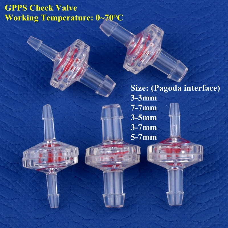 5~200pcs Transparent GPPS Check Valve Aquarium Tank Air Pump One-way Valve Drip Irrigation Hose Pagoda Joint Non-Return Valve