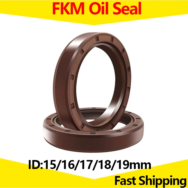 2Pcs FKM Framework Oil Seal ID 15mm 16mm 17mm 18mm 19mm OD 21-47mm Thickness 4-10mm Fluoro Rubber Gasket Rings