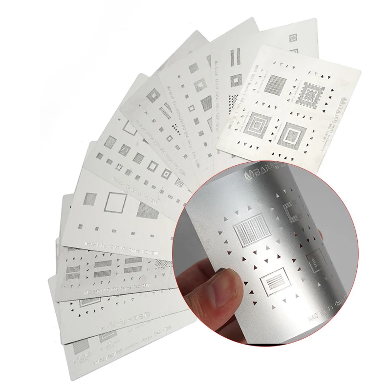 Kit stencil reballing BGA per Chip Macbook IC PMU/SMC/T1/T2/RAM/NAND/WIFI/modello di riscaldamento diretto Chip di alimentazione con dispositivo di