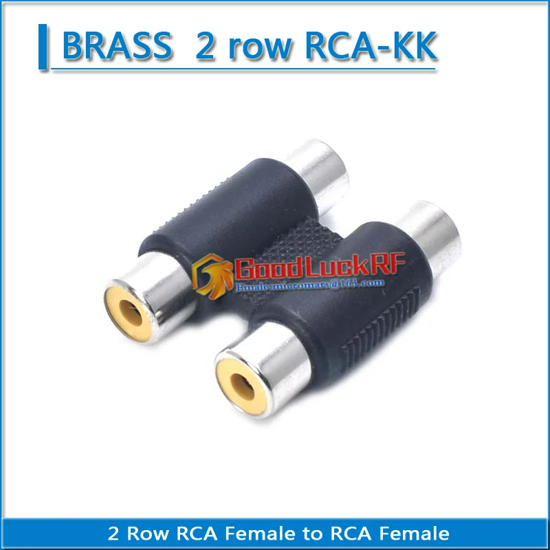 Dubbele Rij Dual Rca Female Naar Rca Female Audio En Video Aansluiting Messing Lotus Av Plug Rf Connector Extension Conversie