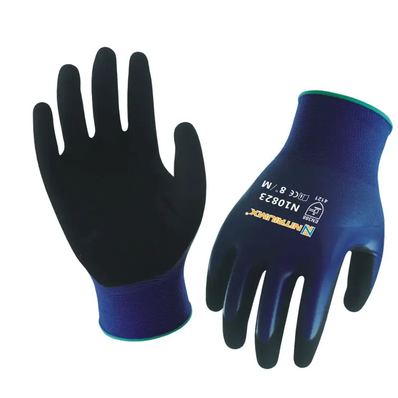 

Специальные Защитные Водонепроницаемые рабочие перчатки для женщин и мужчин, рабочие перчатки с двойным покрытием, нейлоновые перчатки, удобные перчатки из нитриловой пены 18 г EN388