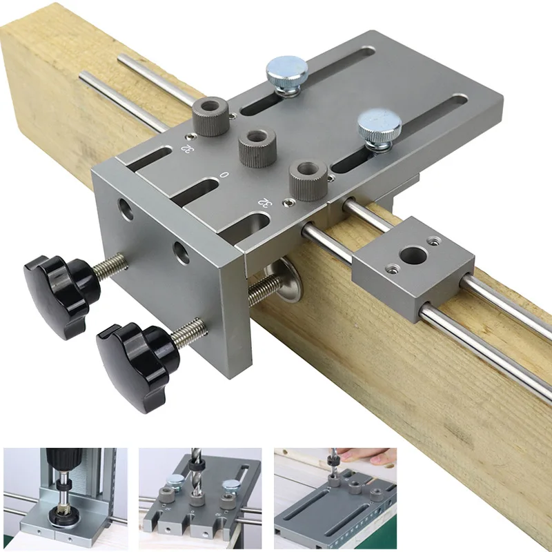 Woodworking Hole Opener, Straight Hole Punch, Three-in-One Punching Positioner