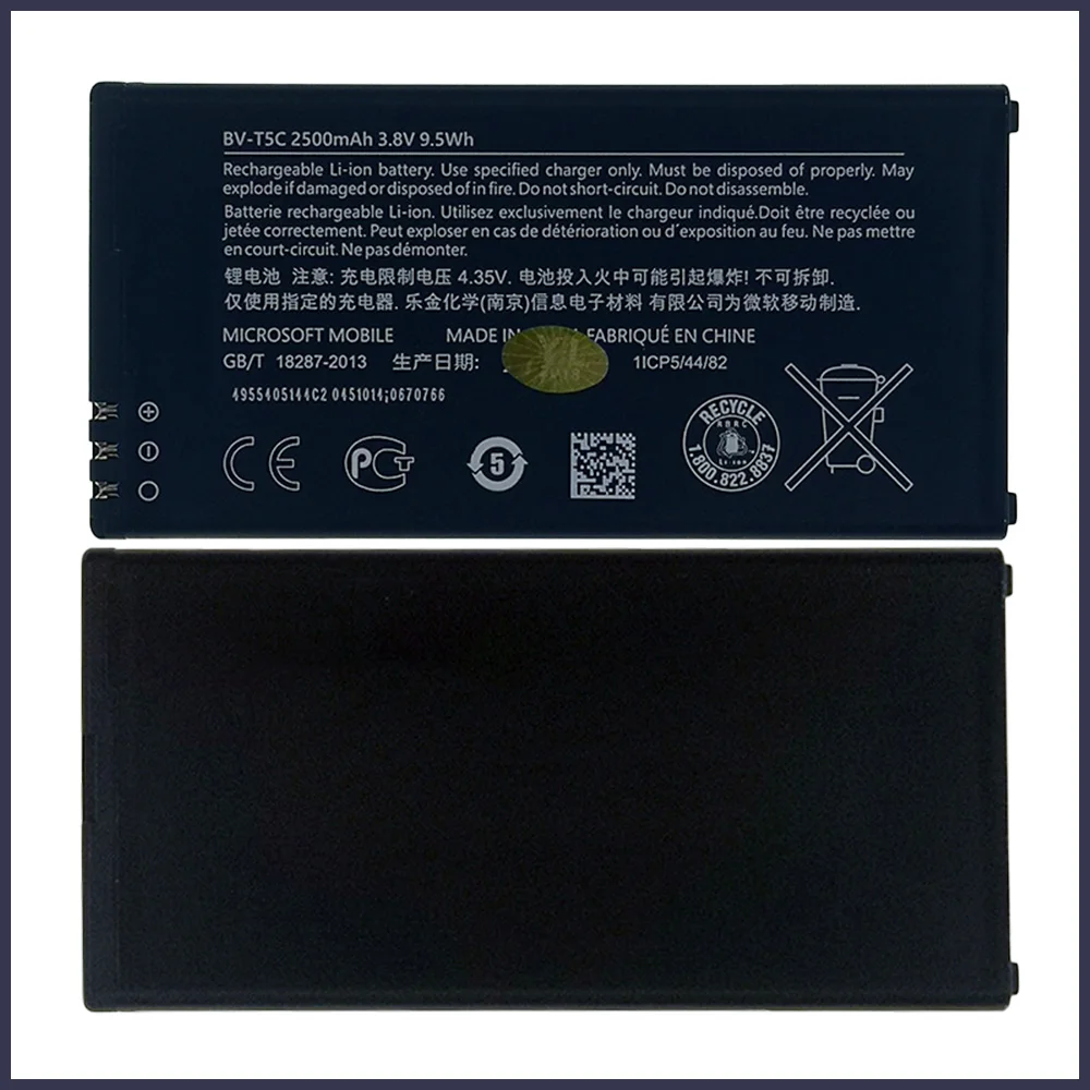 New 100% Original 2500mAh BV-T5C / BVT5C Battery For Nokia Lumia 640 RM 1113 1073 Dual 1077 BVT5C Phone High quality Battery