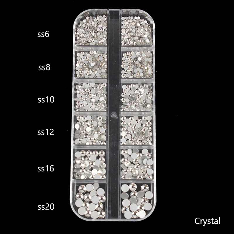 1 Box Multi-size AB Crystal Diamonds 3D Nail Art Decorations Gem Stones For Nails Rhinestones Decoration Nail Jewelry