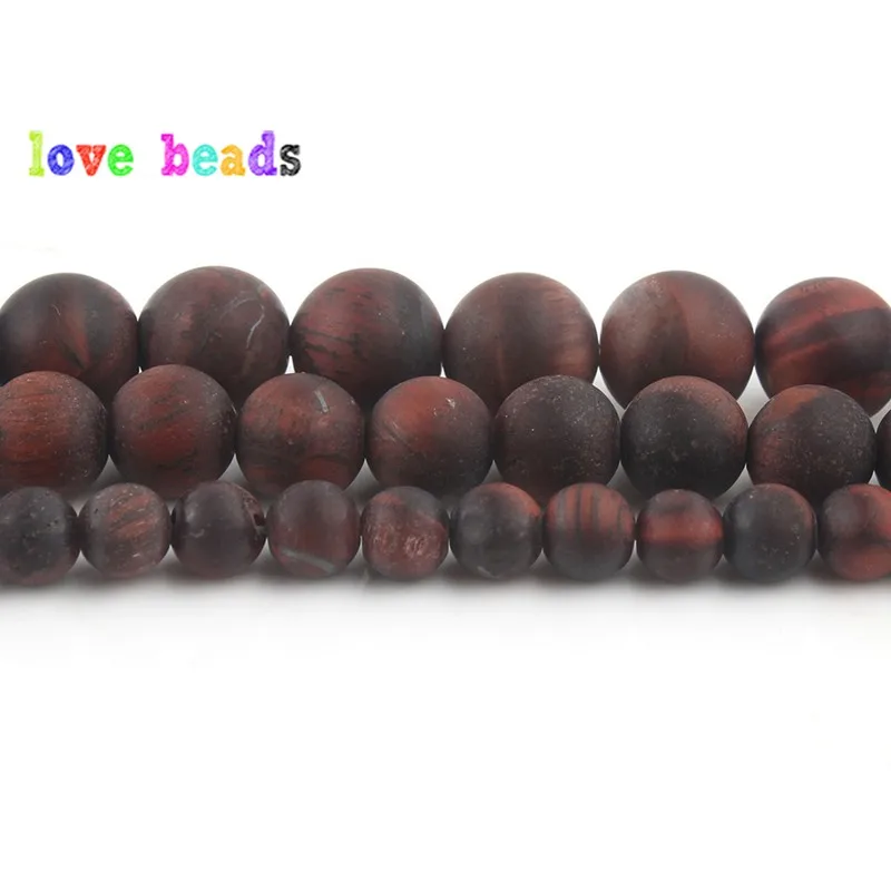 4/6/8/10/12MM Natural Stone Beads Matte Red Tiger Eye Round Beads for Jewelry Making DIY Bracelet Accessories Minerals Beads