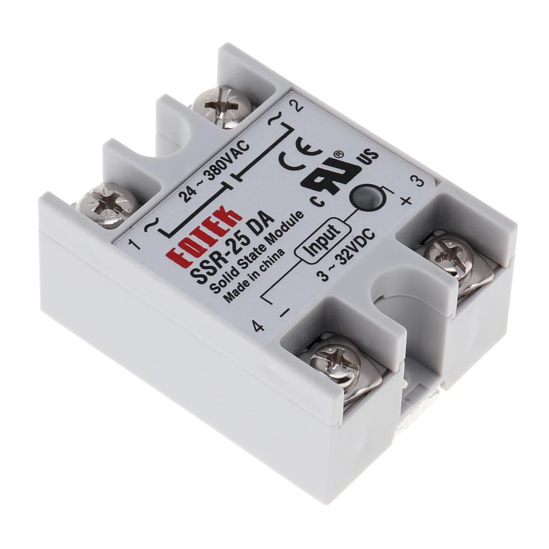 SSR-25DA relè a stato solido monofase a guscio bianco AC SSR con controllo cc senza coperchio in plastica uscita ca alta qualità