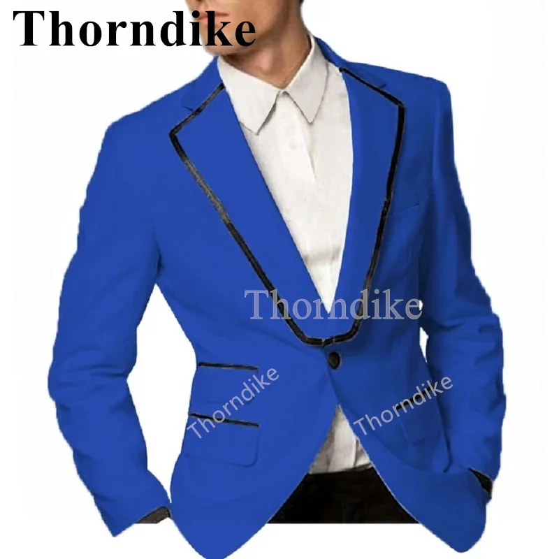 

Thorndike Men Suit Set Single-breasted Peaked Lapel Blue Customized 2pcs Suit Jacket & Pant for Wedding Bestmen Formal Suits